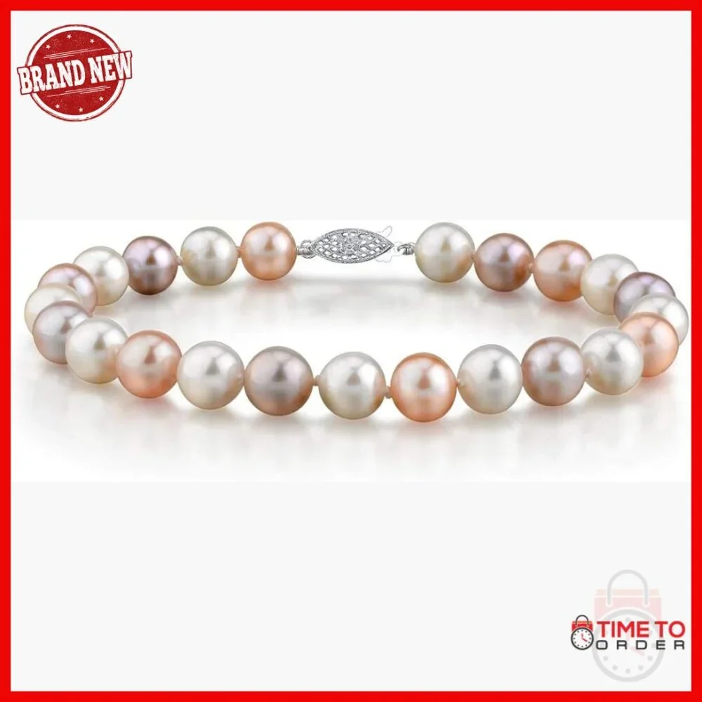 Genuine Freshwater Pearl Bracelet 7.5-8mm with 14K Gold Clasp